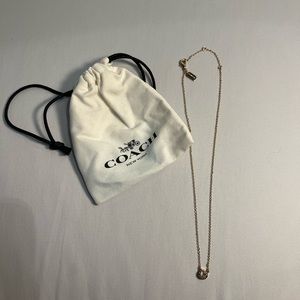 Coach Open Circle Stone Necklace